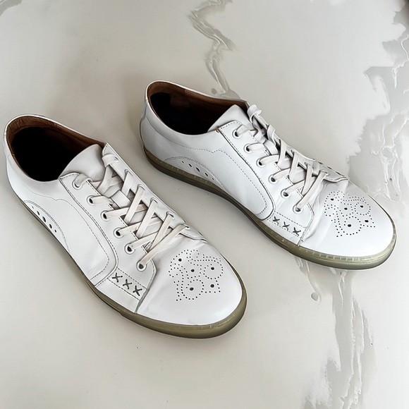 Zanzara Drum White Soft Lace Up Leather Sneakers Men’s Sz 10.5 - Picture 2 of 16